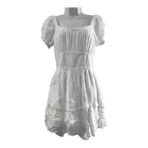 Hollister Dress Size Large Peasant White Sleeve High Elastic Waist Mini Skort